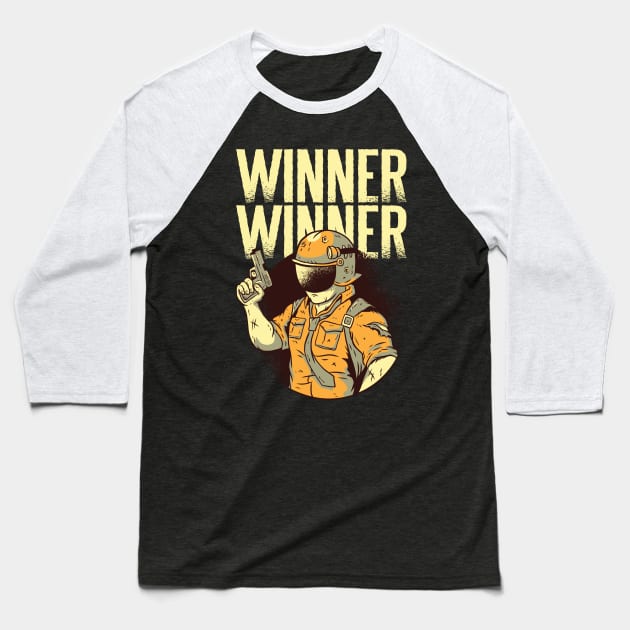 Winner Winner - Chicken Dinner - PUBG Inspired Baseball T-Shirt by rjzinger